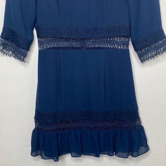 Revolve Tularosa Asher Lace trimmed Mini-dress Blue  size Medium - Picture 5 of 6